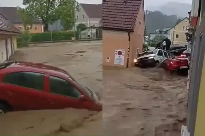 Haotične scene iz Austrije: Voda nosila automobile, oštetila kuće i uništila biračka mjesta