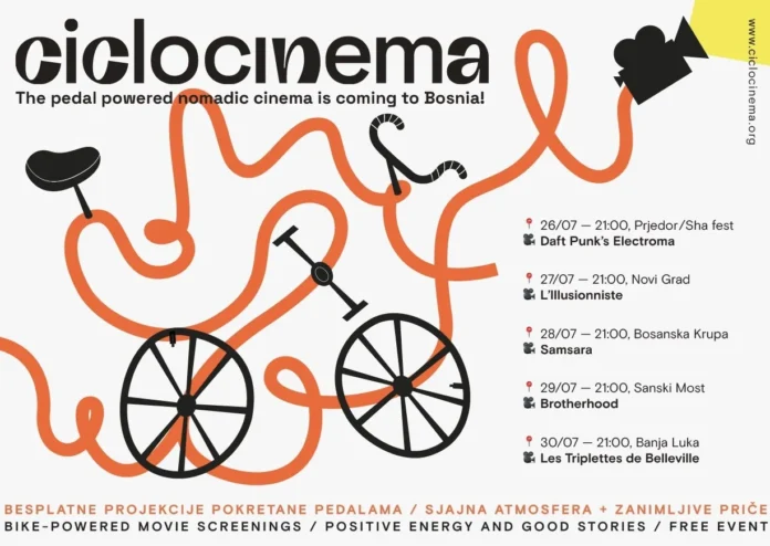 Ciklokino (Ciclocinema) projekcija filma Samsara u Bosanskoj Krupi