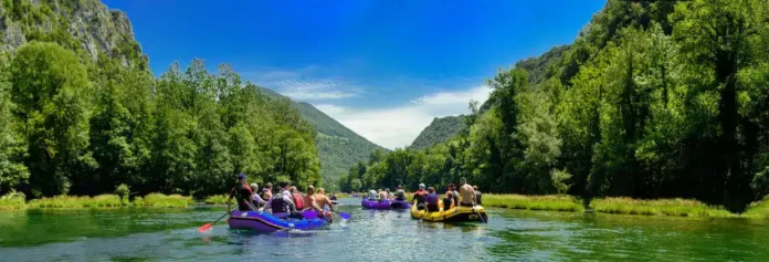 Plovidba rekom paddle na rijeci Krušnica u prirodnom okruženju.