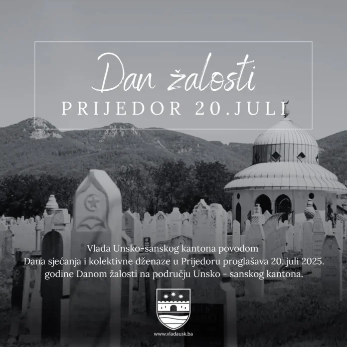 Sahrana u Prijedoru, obilježavanje Dana žalosti 20. jula 2025. godine.