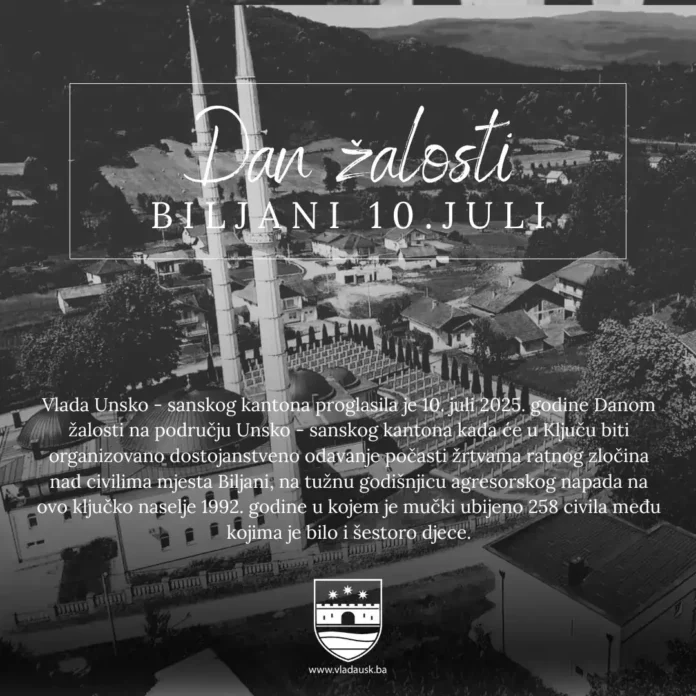 Sakralni objekat Biljani u Unsko-sanskom kantonu, simbol odavanja počasti žrtvama ratnog zločina.