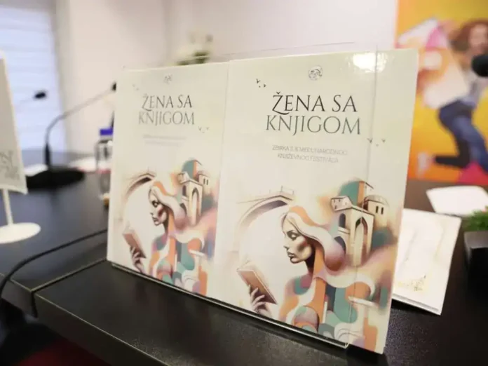 Žena sa knjigom, festival književnosti, promocija knjige, kulturni događaj, književni susret.