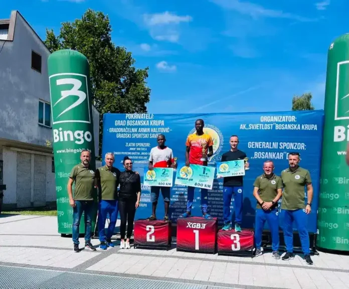 Vođeni sportski rezultati na utrci u Bosanskoj Krupe, prvi, drugi i treći mjesto na podijumu.