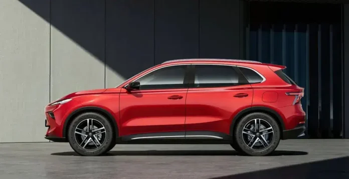 Nova crvena SUV automobilska slika, Krušnica branding.