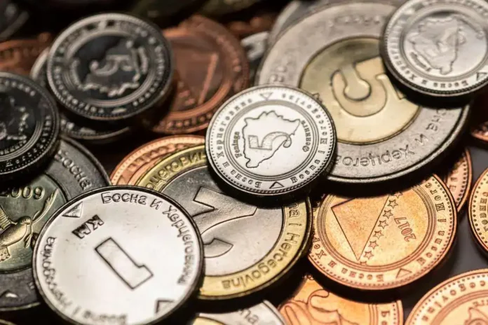 Novac, euro i marki, finansije, kolekcija valuta.