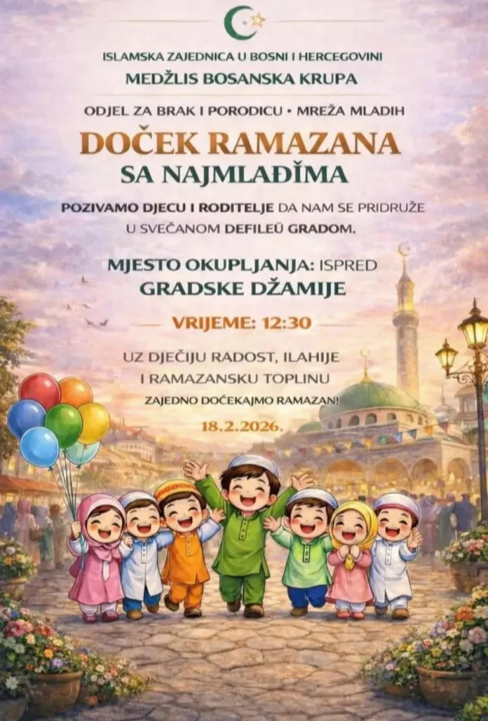 Ramazanski doček sa djecom u Bosanskoj Krupi.