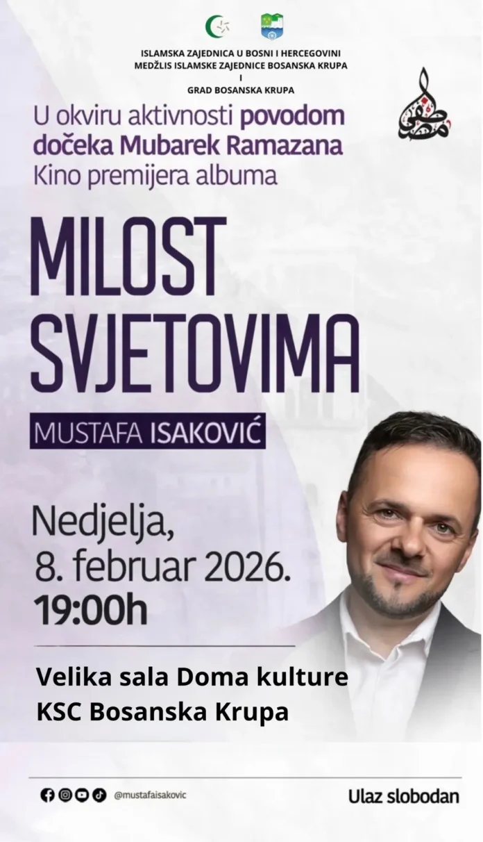 Premijera albuma "Milost svjetovima" Mustafe Isakovića u Bosanskoj Krupi.