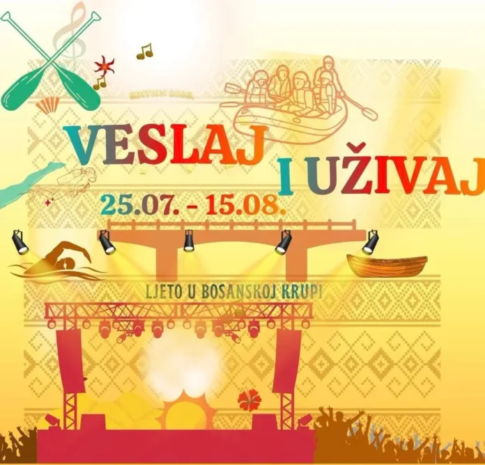 Doživite nezaboravno ljeto 2026. u Bosanskoj Krupi sa događajem Veslaj i uživaj. Pridružite se zabavi na Uni!